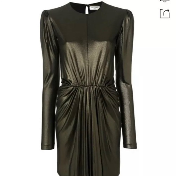 Yves Saint Laurent | Dresses | Saint Laurent Gold Dress | Poshmark